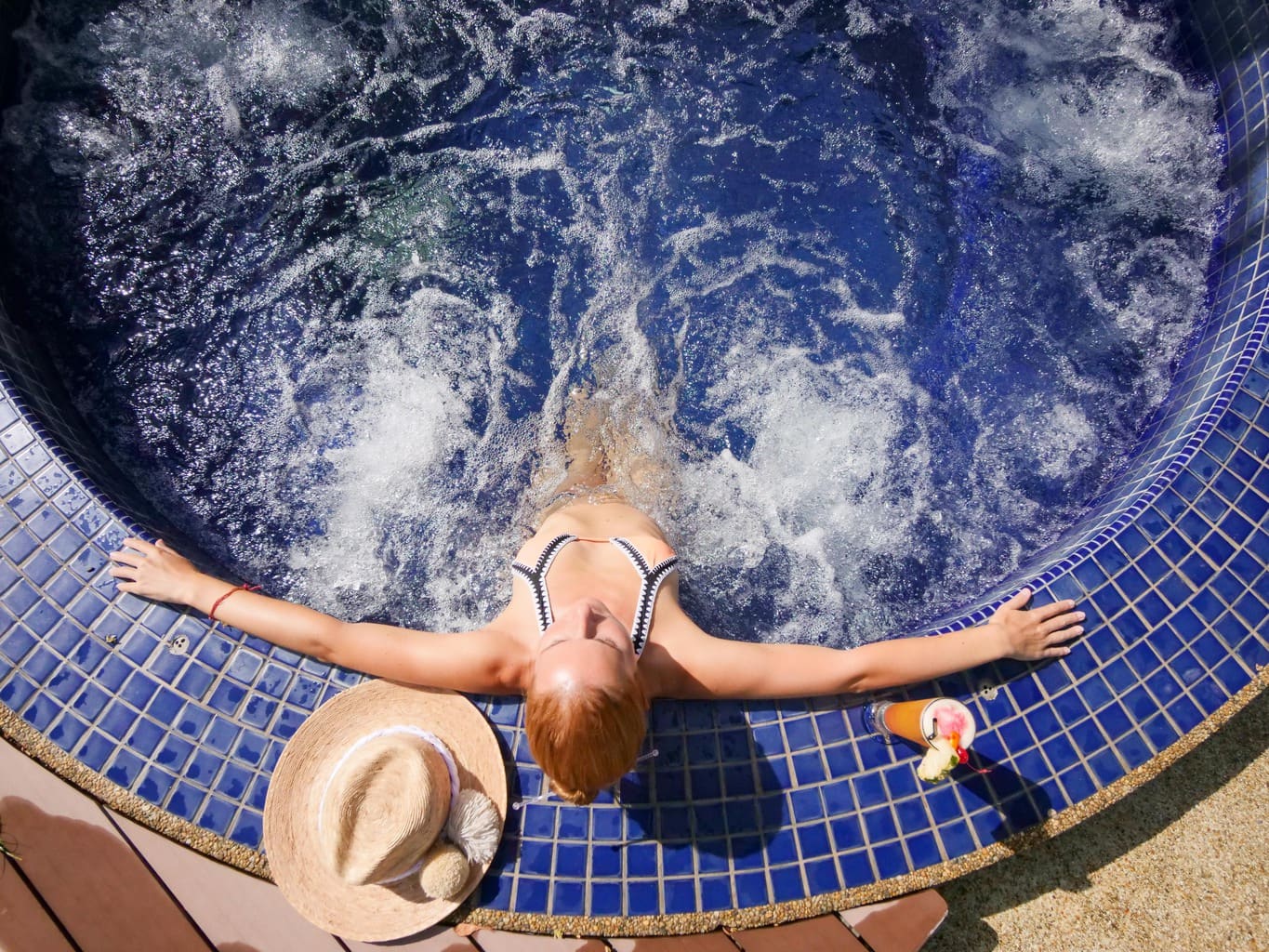 Chilling in the jacuzzi