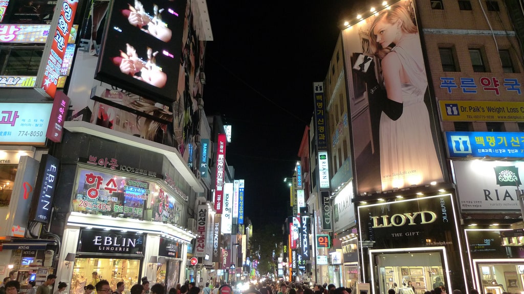 Shops, shops and more shops in Myeongdong