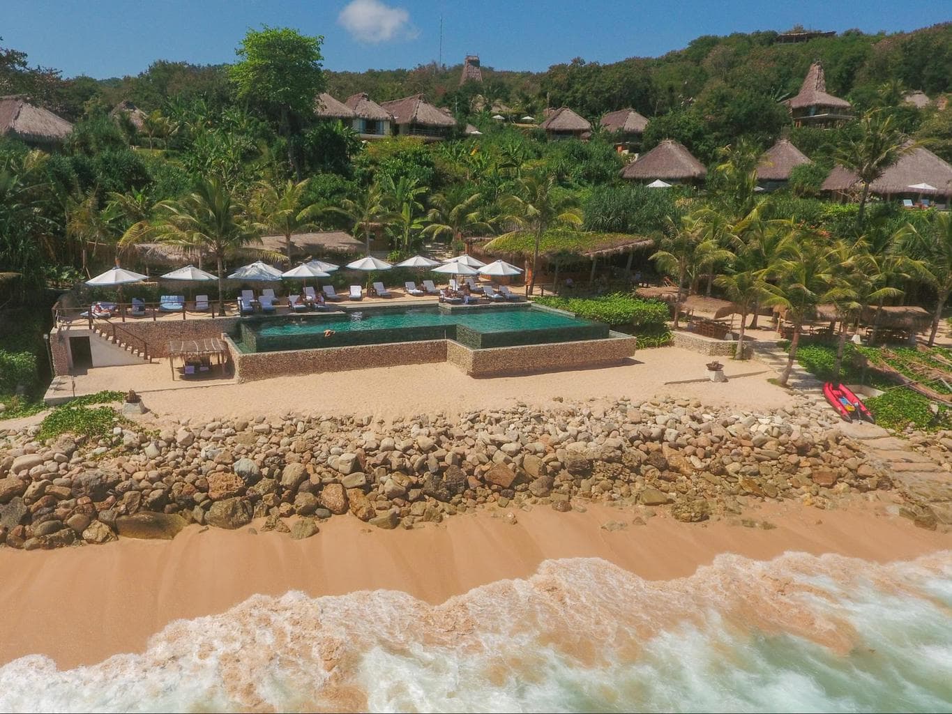 Aerial shot of the pool