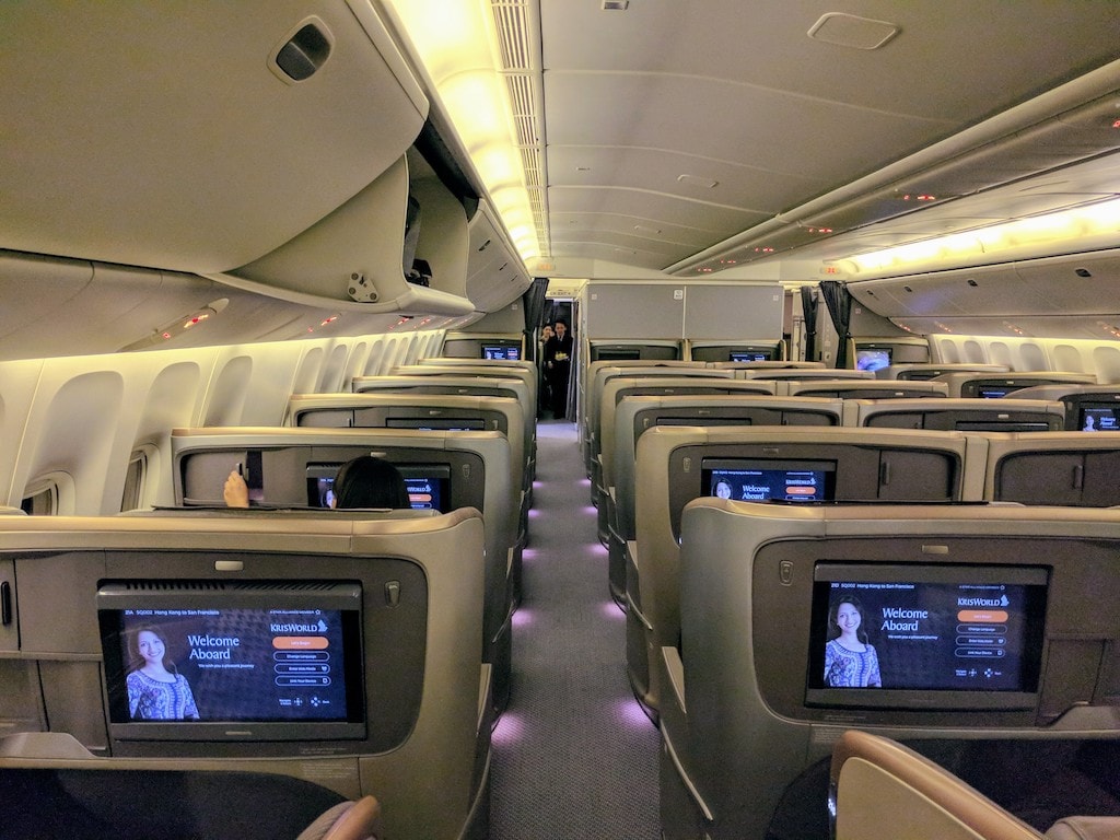 Seats on Singapore Airlines Business Class
