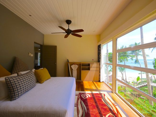 Sutera Sanctuary Bedroom Interior and window with beach