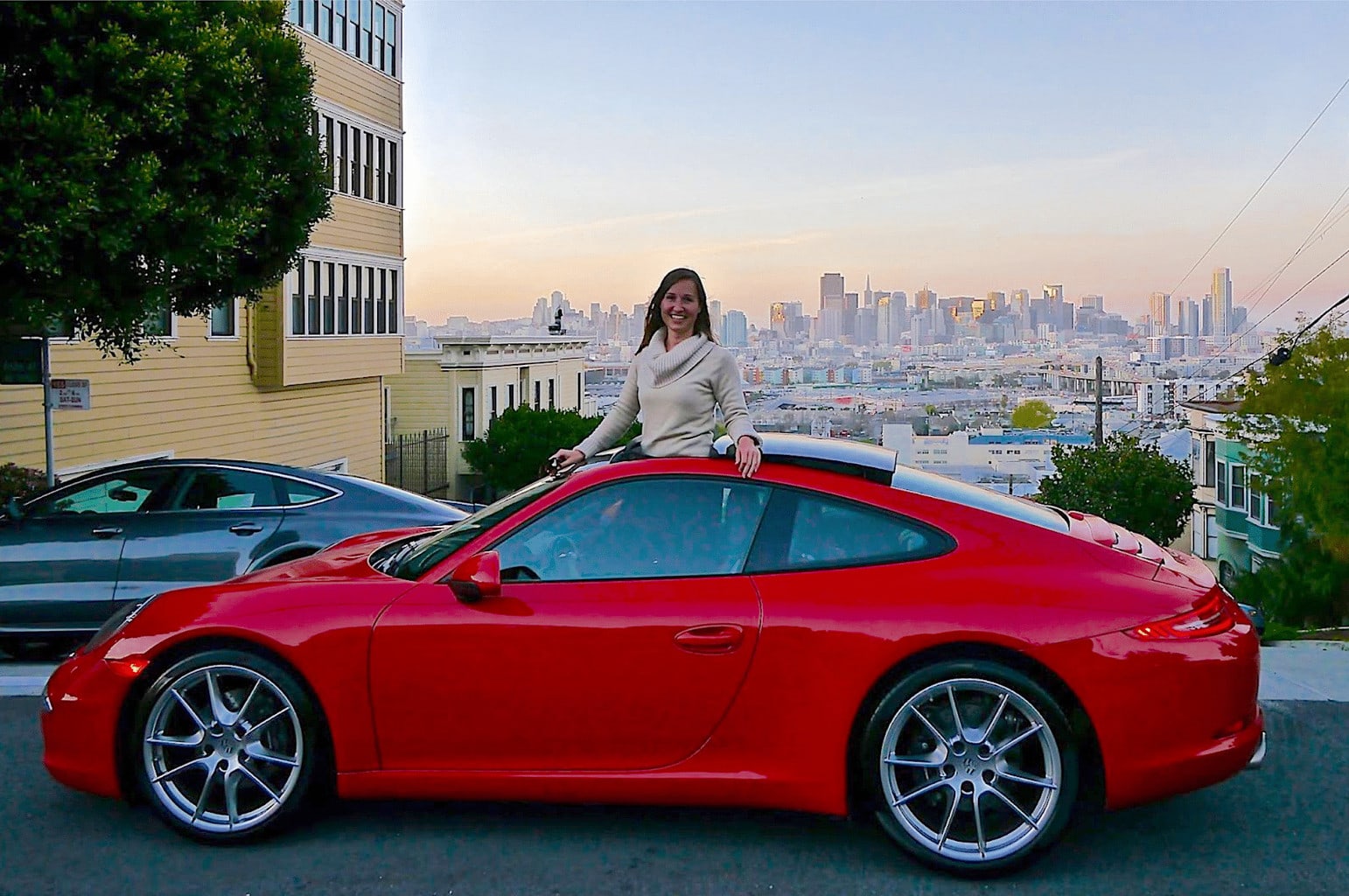 Me in my hot red Porsche