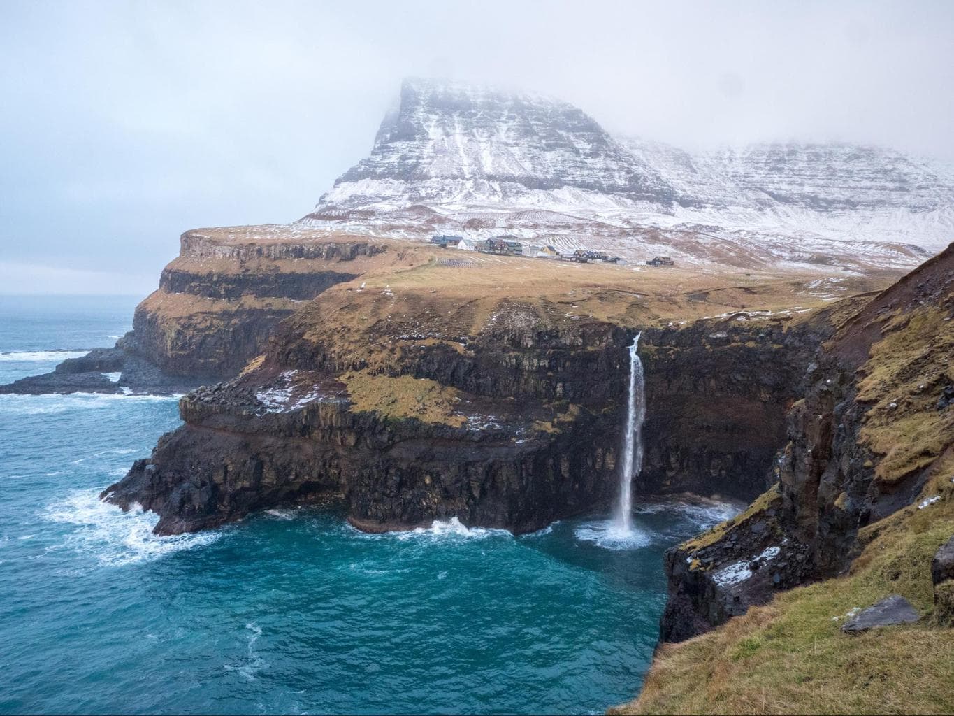 Gásadalur and the Mulafossur waterfall