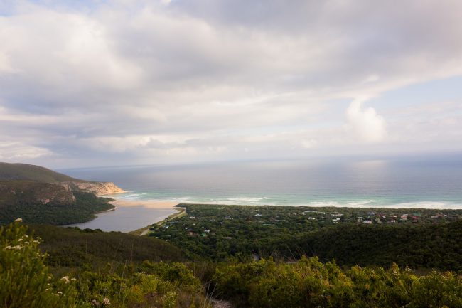 View of Nature's Valley beach from the top of the Kalanderkloof trail