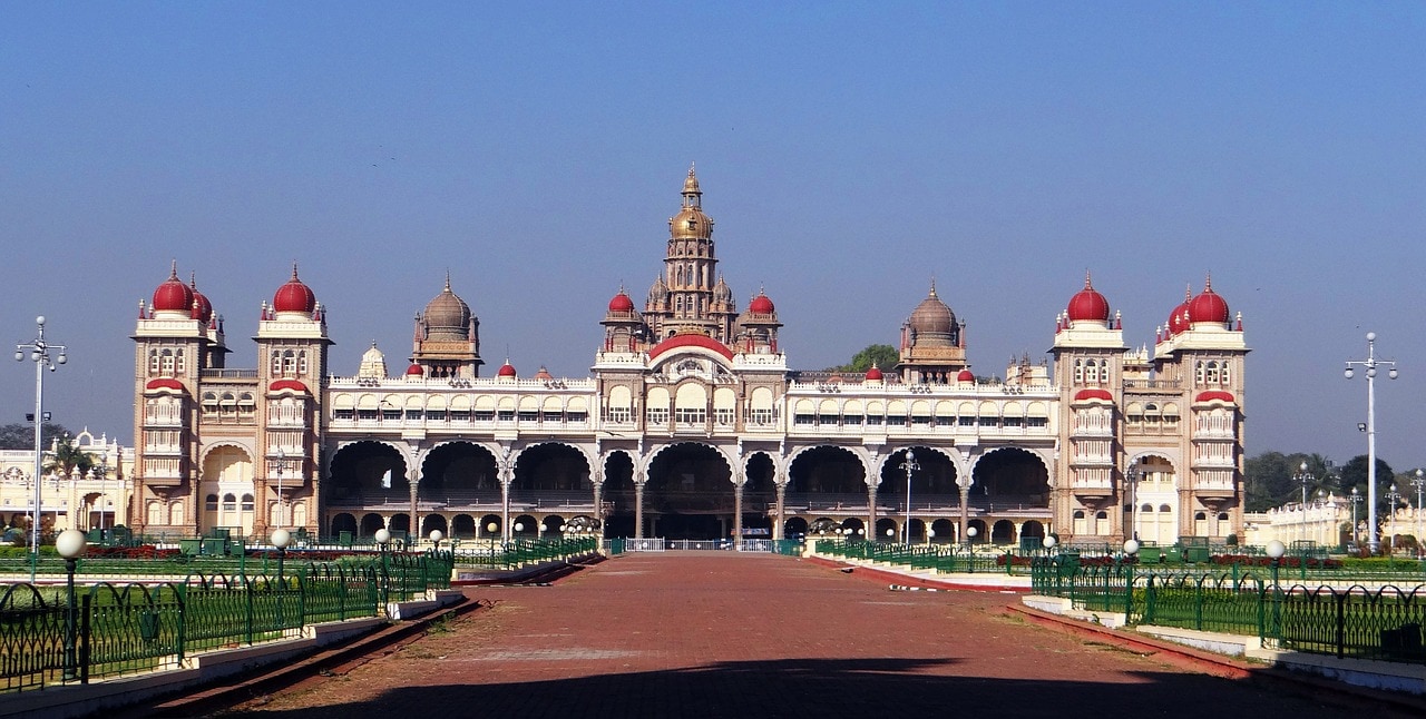 The main entrance of the Mysore Palace