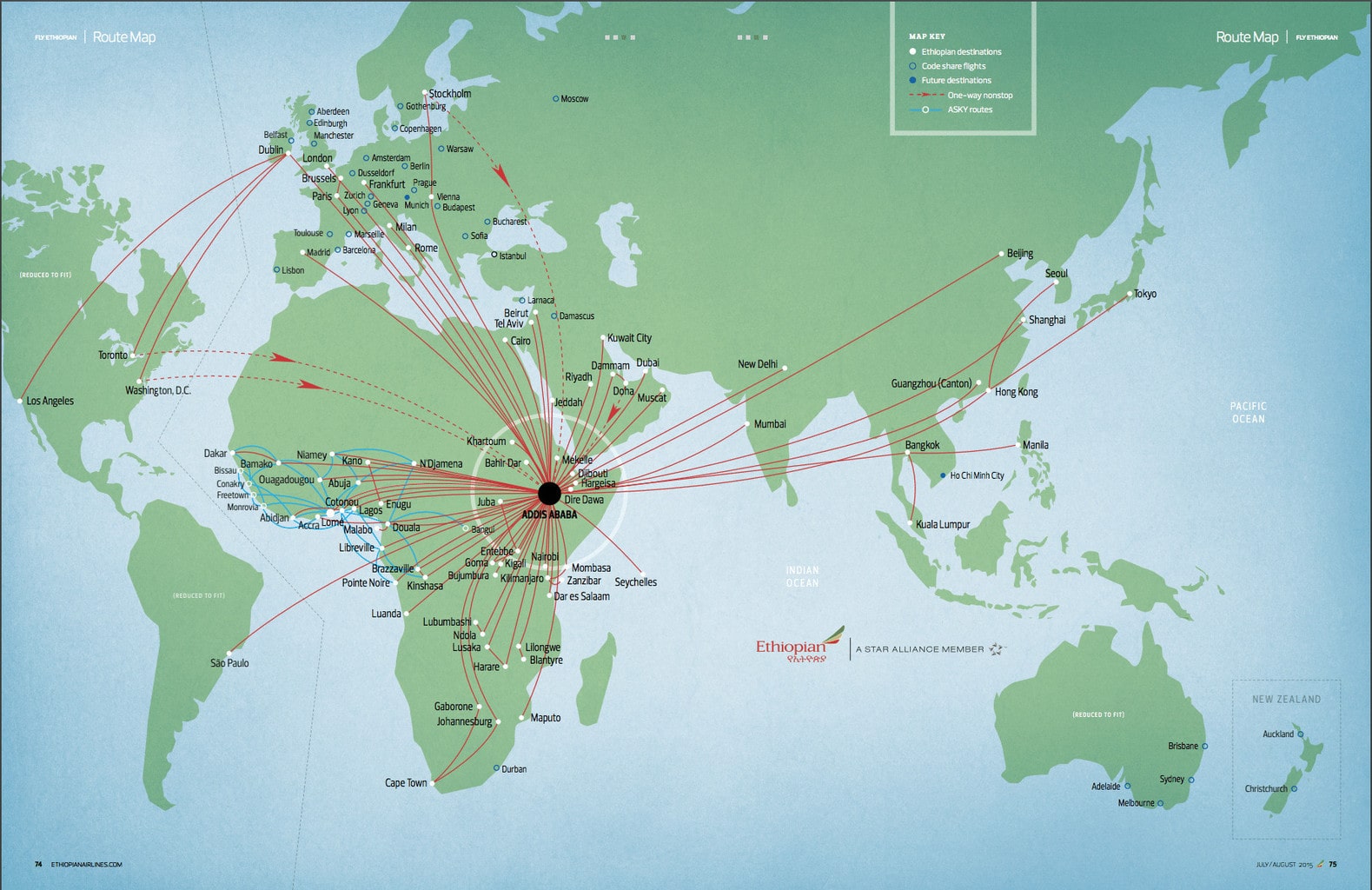 Ethiopian Airlines routes