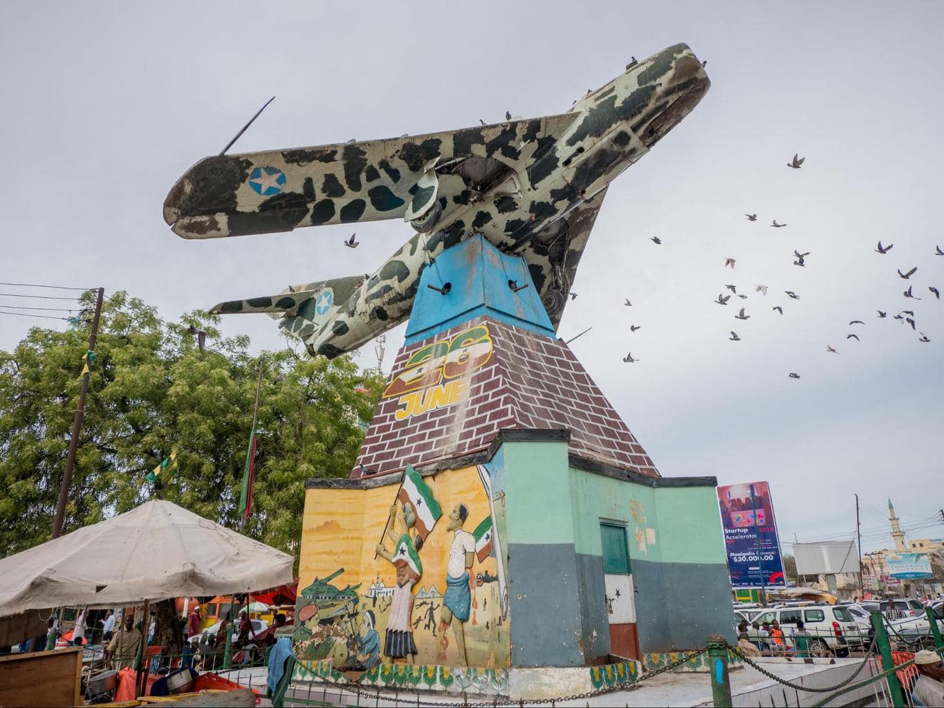 MiG Jet Fighter - War Memorial in Freedom Square in Hargeisa