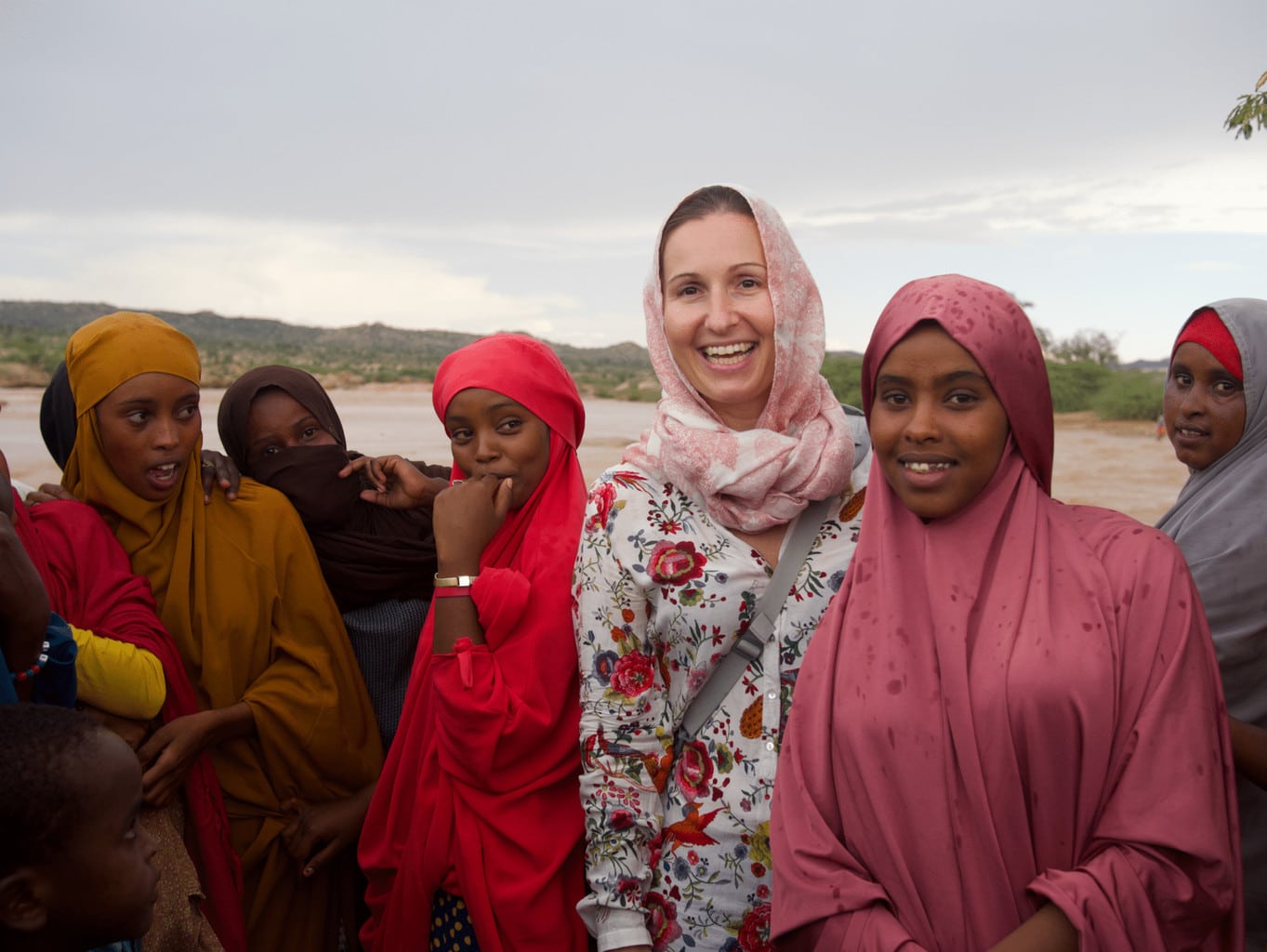 Somaliland girls piled up to chat to me