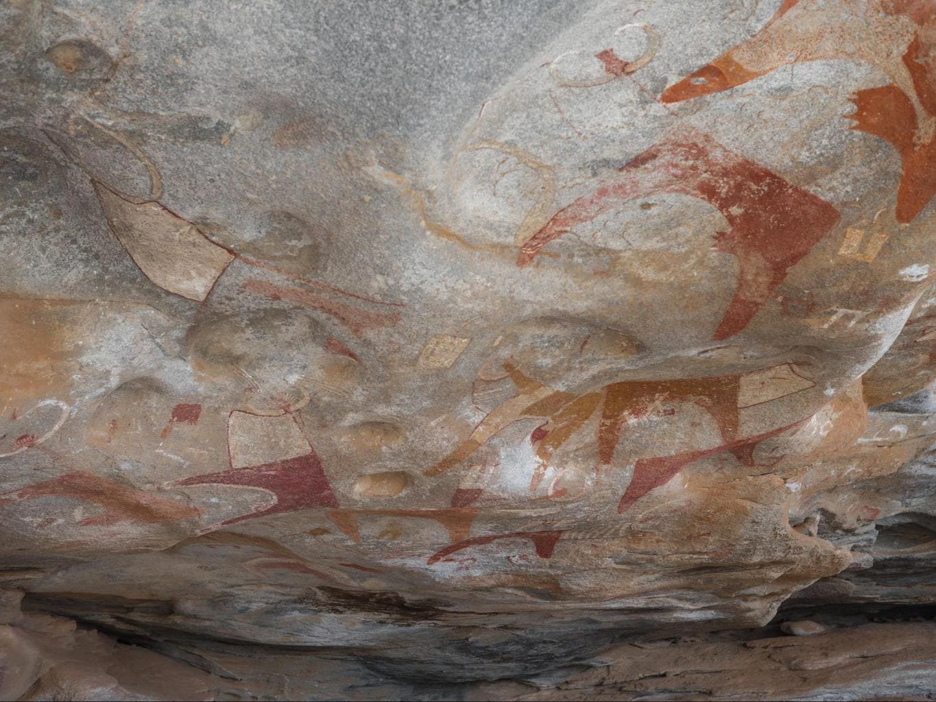 The rock paintings in one of the shelters of Laas Geel