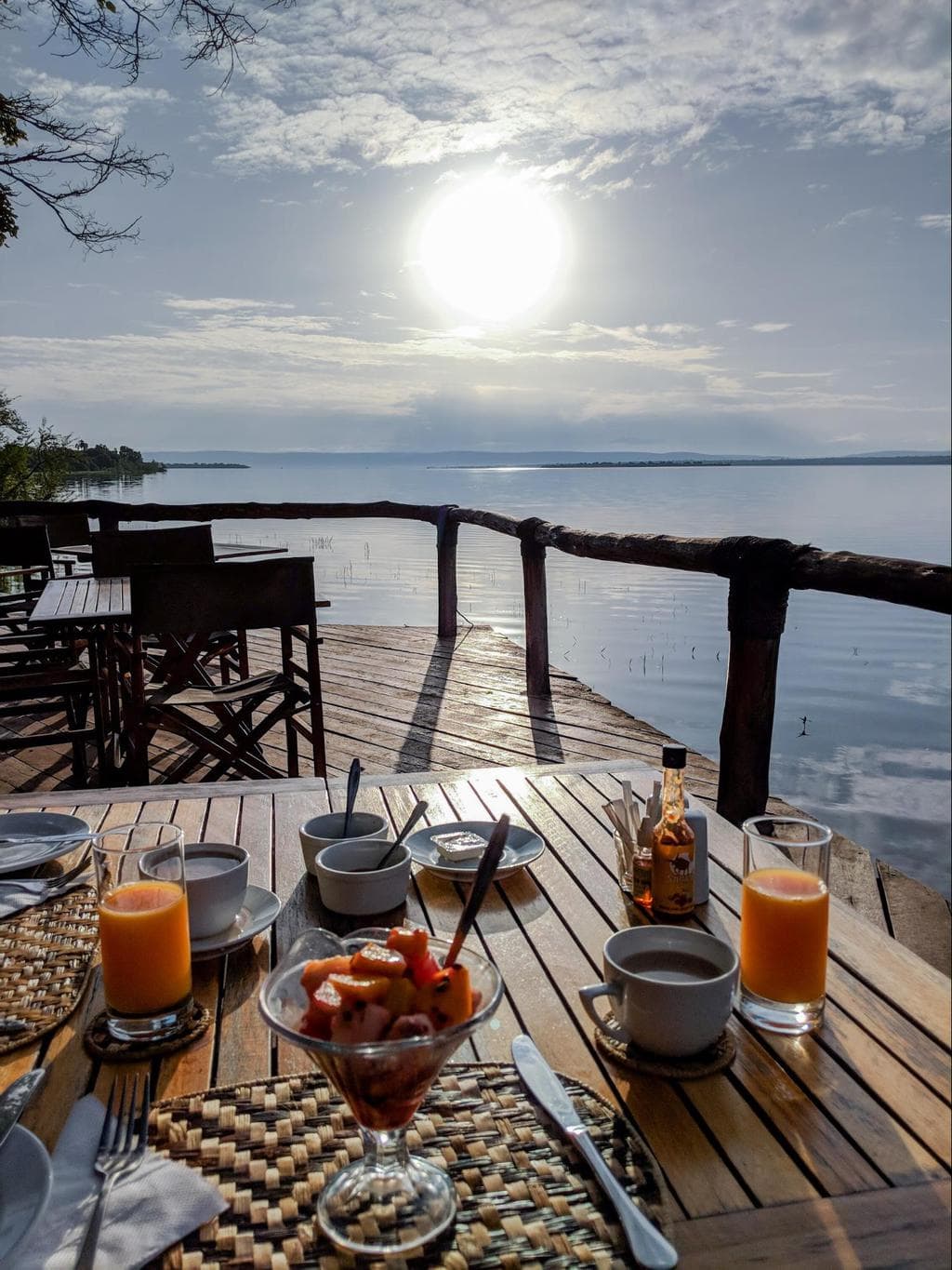 Breakfast in the viewing platform of Ruzizi