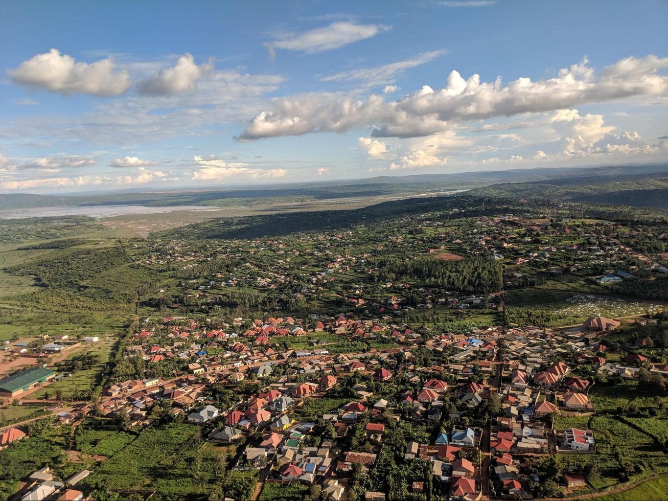 Rwanda from above on the approach to landing in Kigali