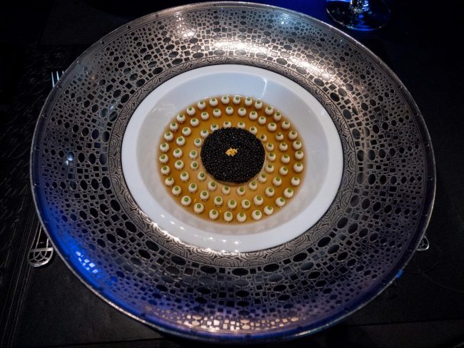 A refined starter of caviar at Robuchon au Dome