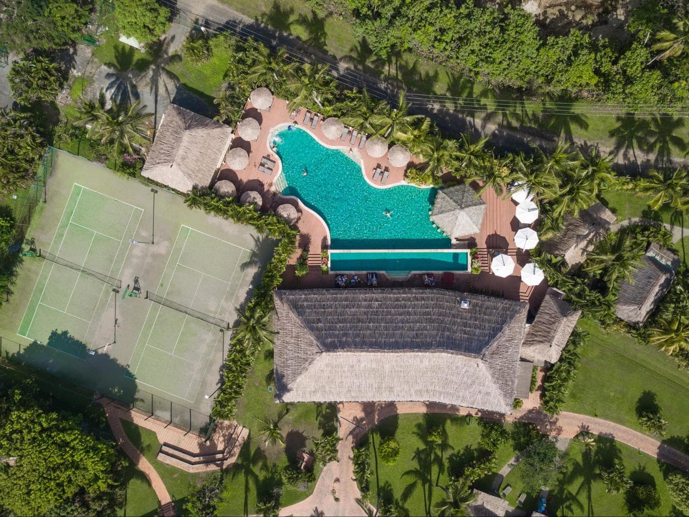 Adults only pool at tennis courts at Outrigger Fiji Beach Resort
