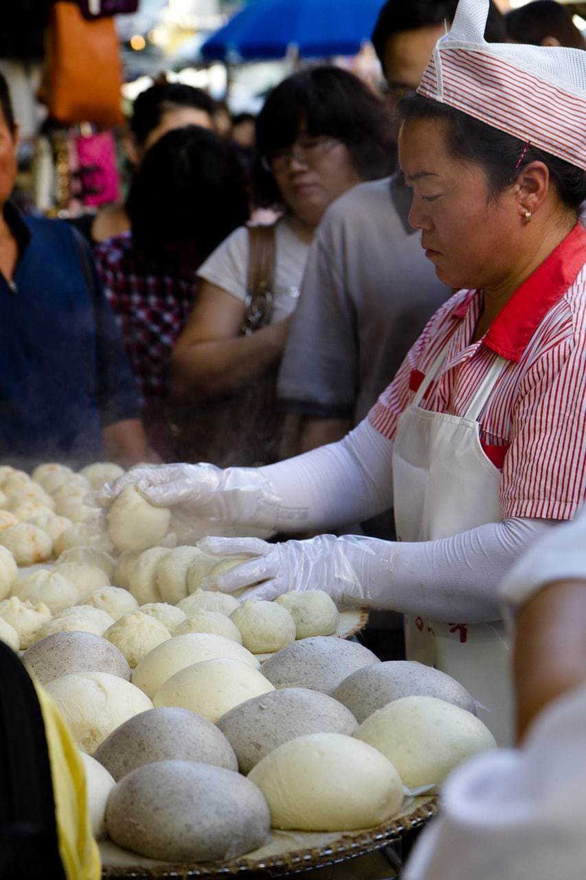 Delicious steamed buns at Namdaemun Market