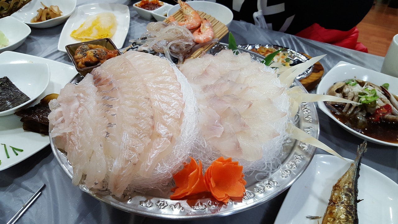 Korean sashimi or hwe, expensive and delicious