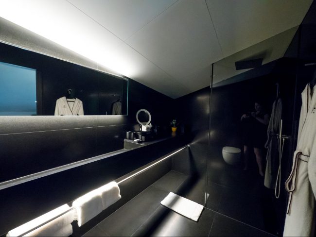 The bathroom upstairs at Six Senses Duxton Duplex Suite