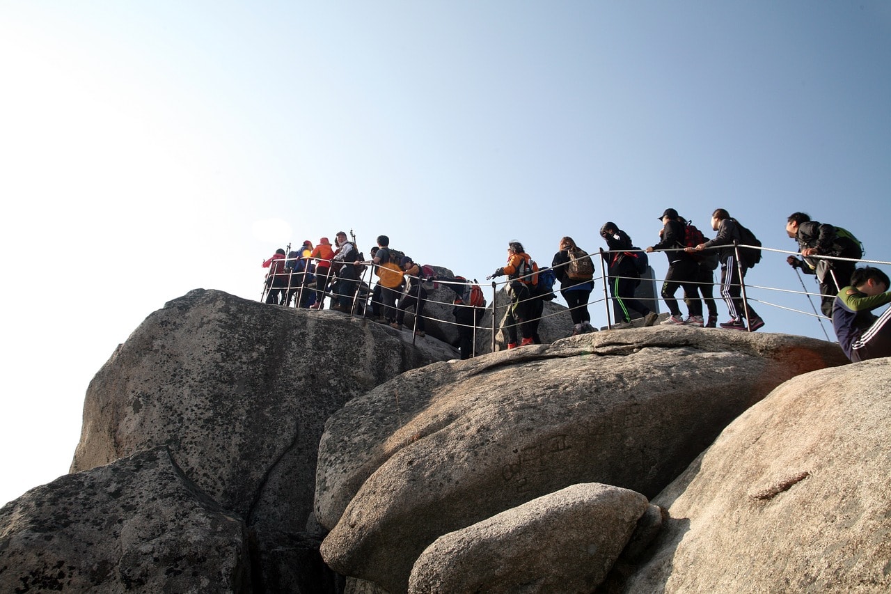 You will always see people hiking in Korea, no matter the season