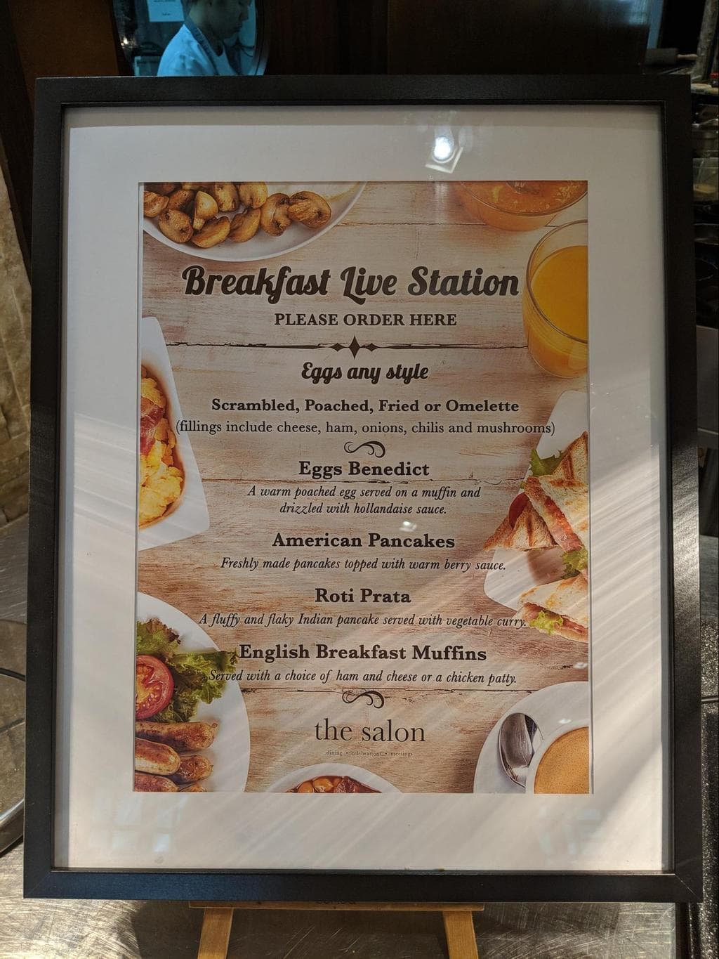 Cooked breakfast options at Hotel Fort Canning
