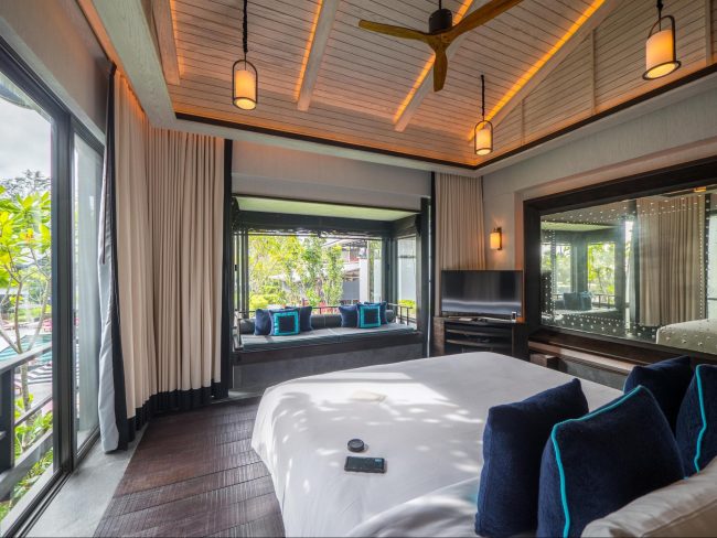 First floor bedroom at the gabanas at Baba Beach Club Phuket