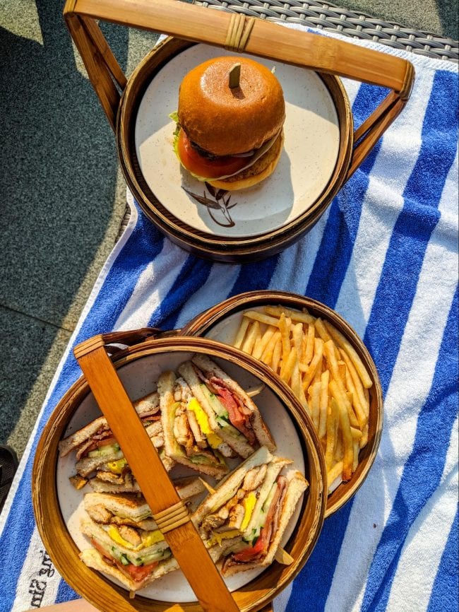 Poolside snacks at Hotel Fort Canning