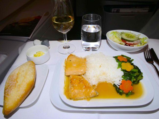 Lufthansa A380 Business Class food