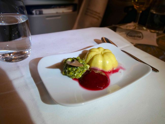 Lufthansa A380 Business Class food