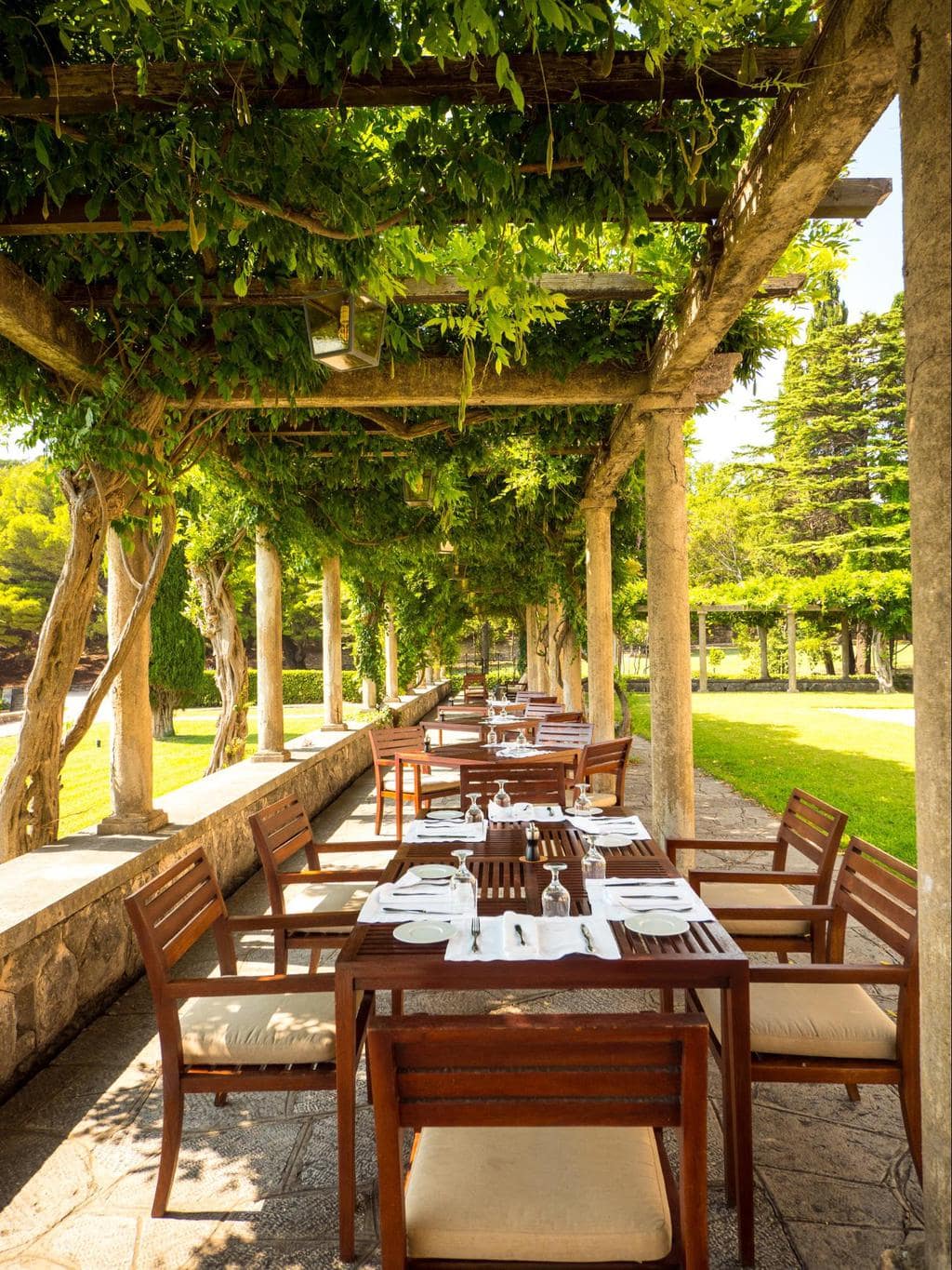 Outdoor tables at Loggia