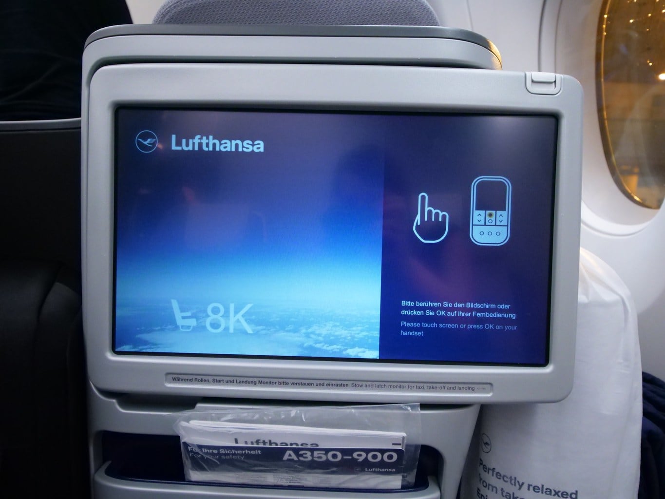 "Business Class entertainment system Lufthansa"