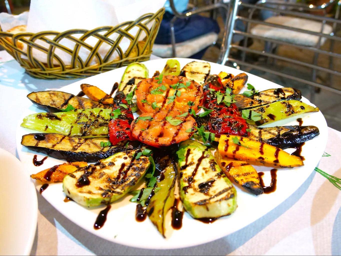 Perime në Zgarë, grilled vegetables with balsamic vinegar