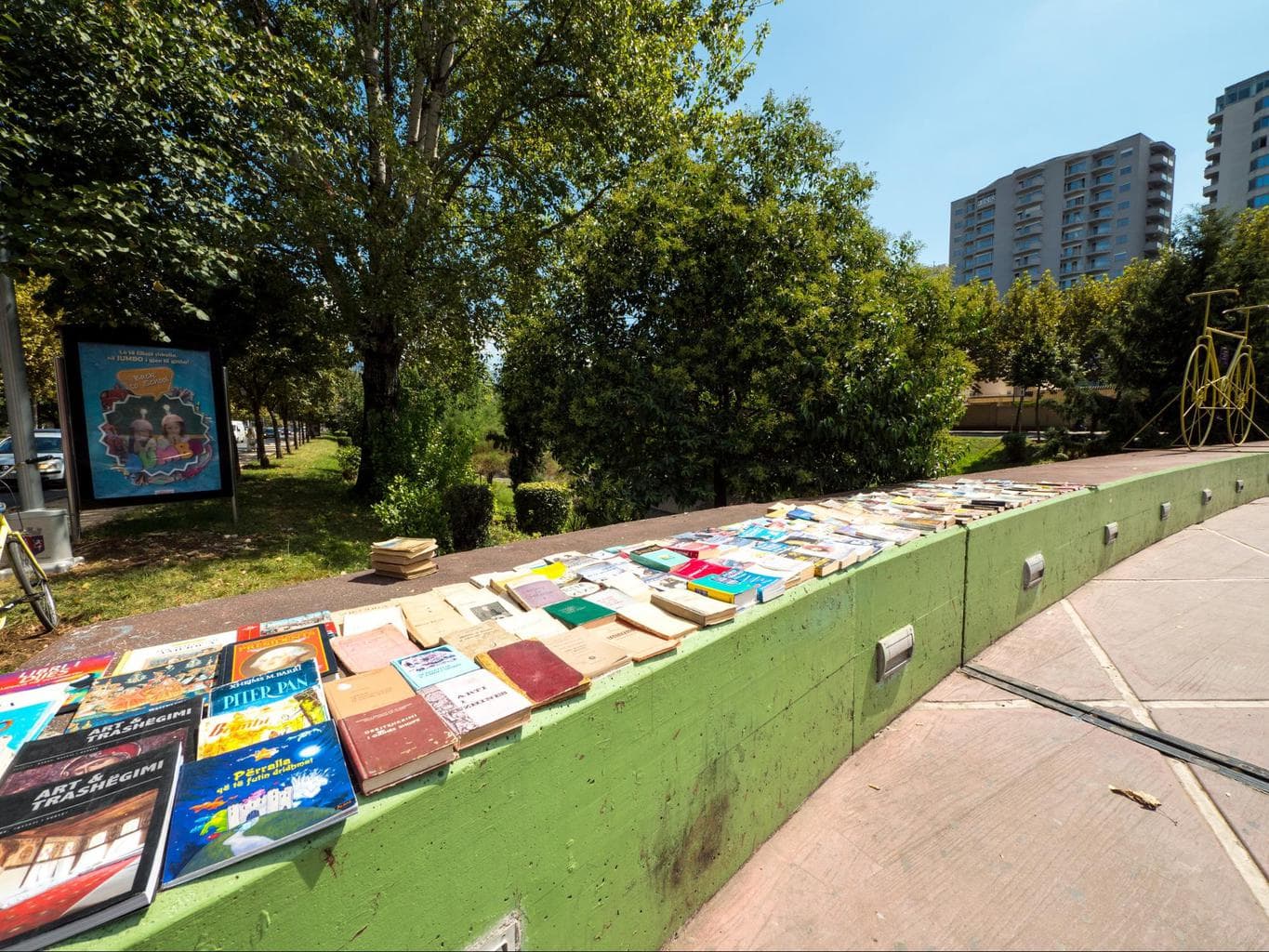 Second hand books for sale in the streets of Tirana