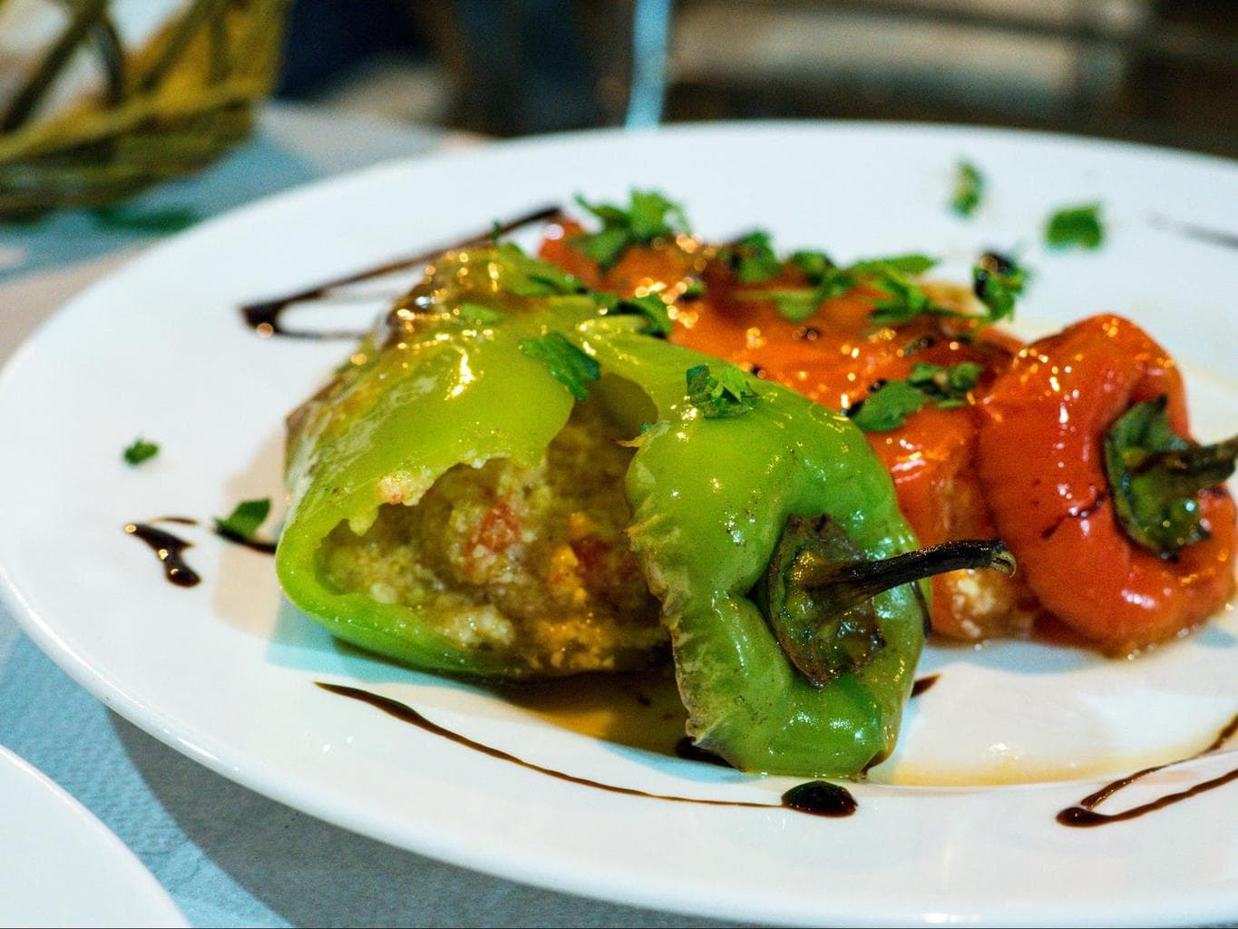 Stuffed peppers in Albania