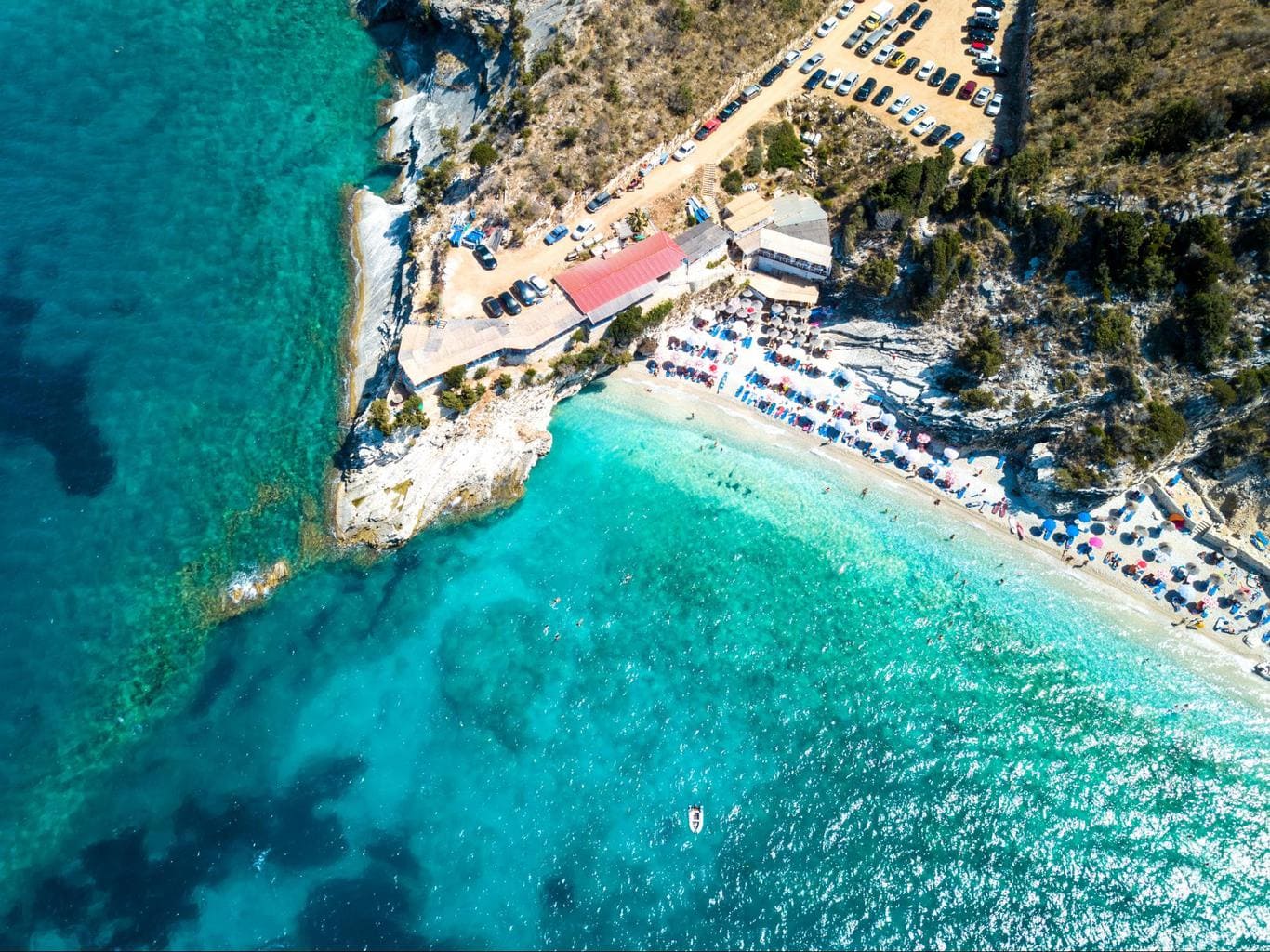 The other end of Mirror Beach in Albania