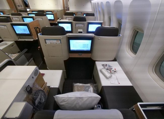 Throne seats on Swiss Business Class from the back