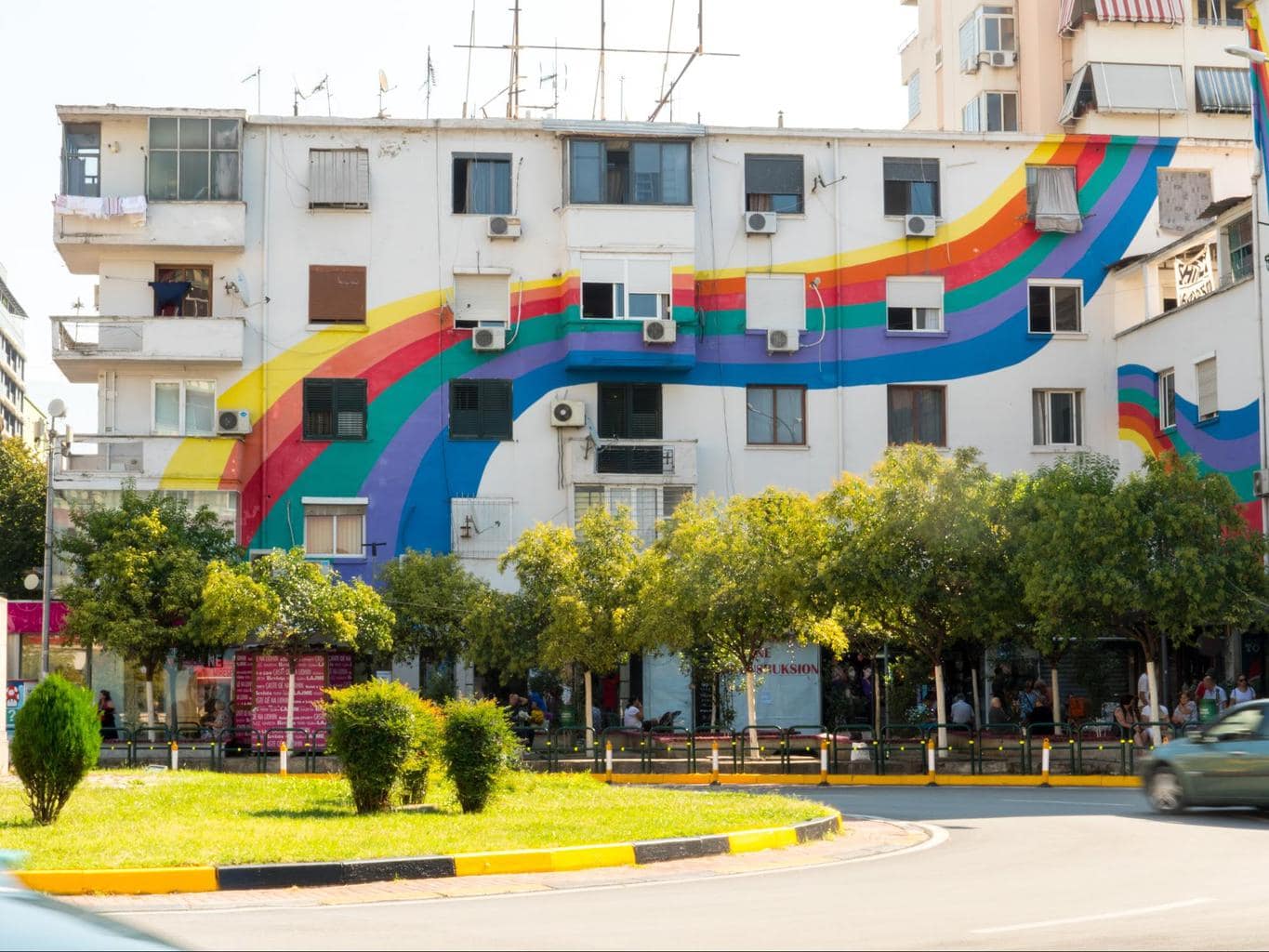 Tirana’s rainbow building