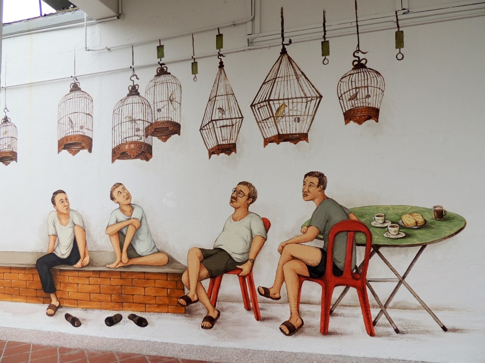 Bird singing corner mural in Tiong Bahru Bird singing corner mural in Tiong Bahru