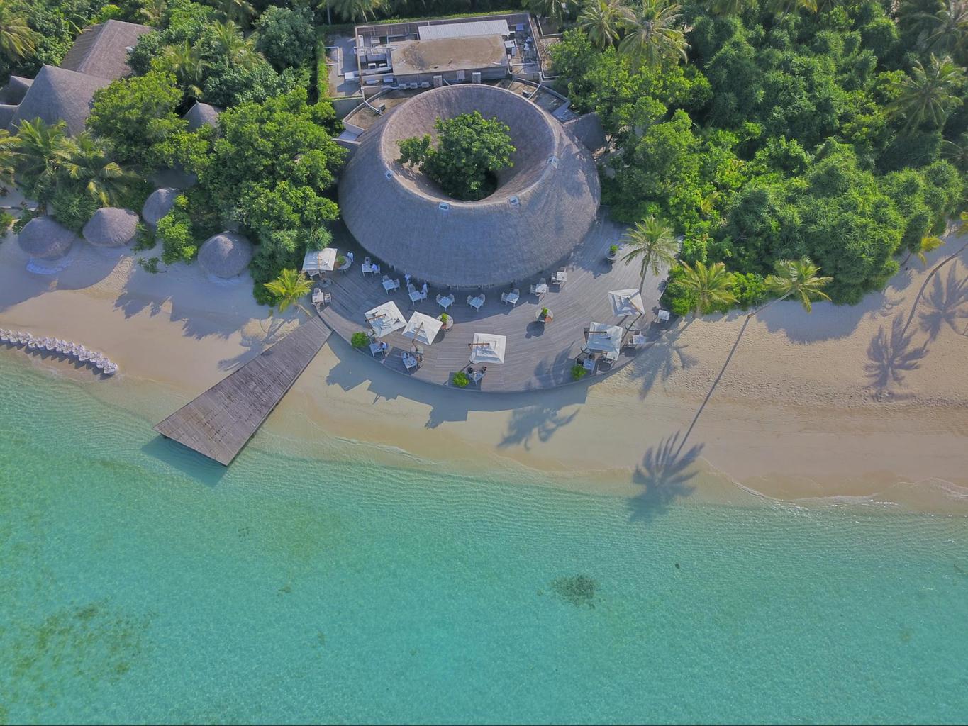 Drone of Ocean Restaurant at Milaidhoo