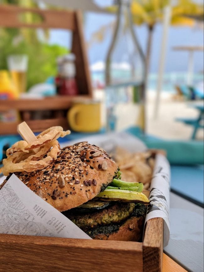 Hamburger at Lagoon Bar
