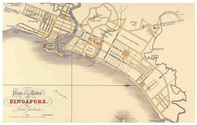 Map of Singapore Chinatown 1822