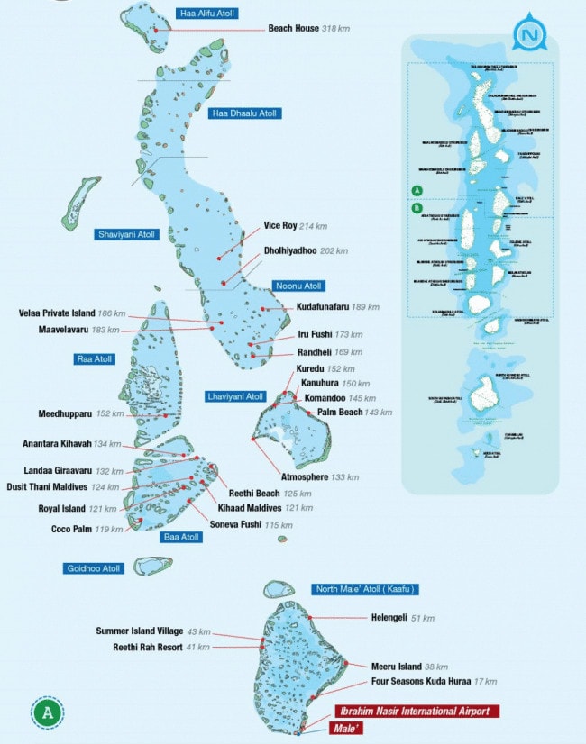 Picture 1 of Maldives resort map from the TMA in-flight magazine