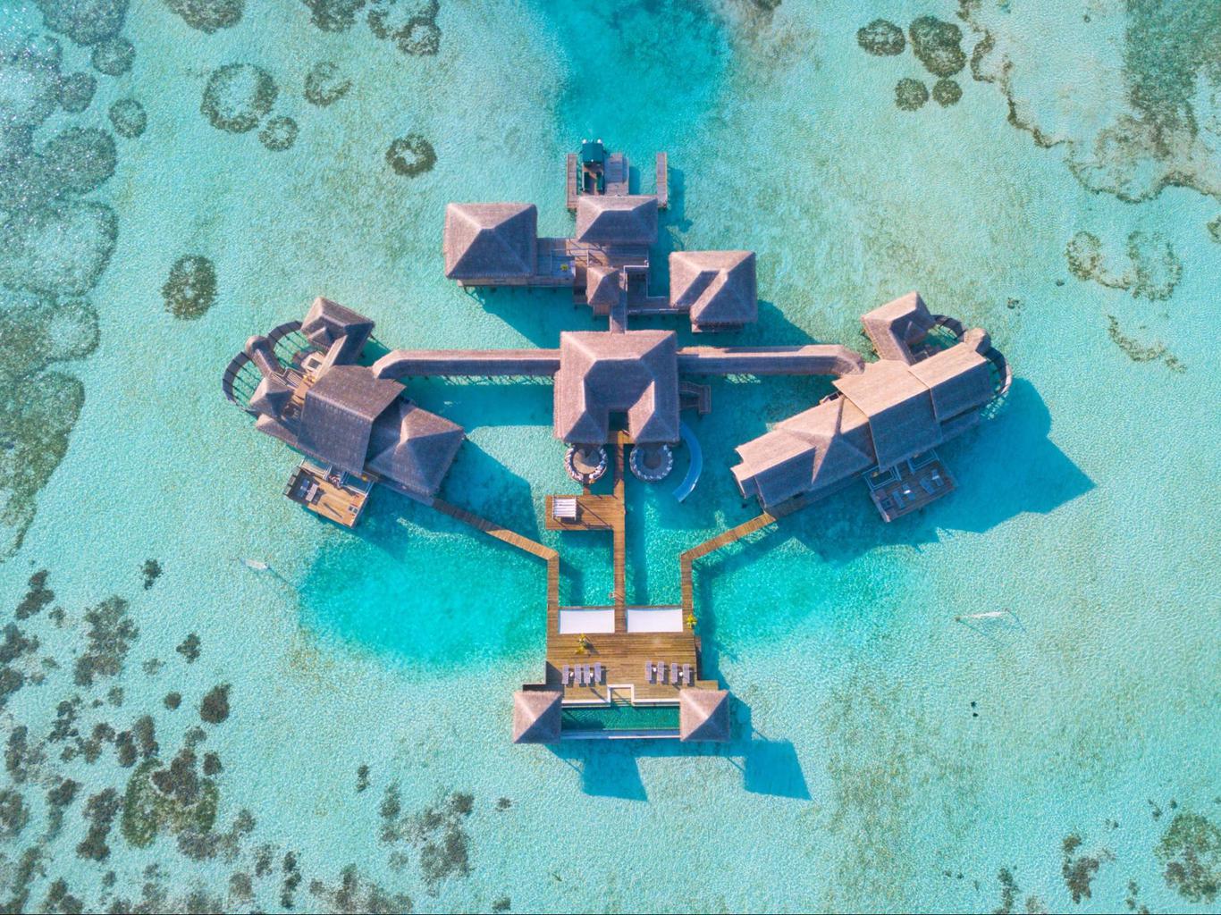 Private Reserve at Gili Lankanfushi drone shot