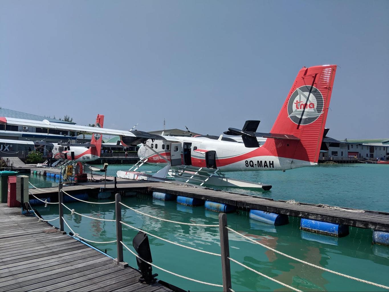 Seaplane boarding at the terminal in Male