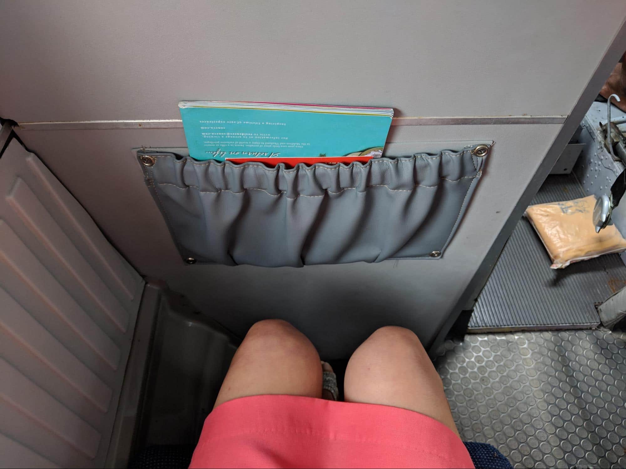 Space between my knees and the front wall to the pilot
