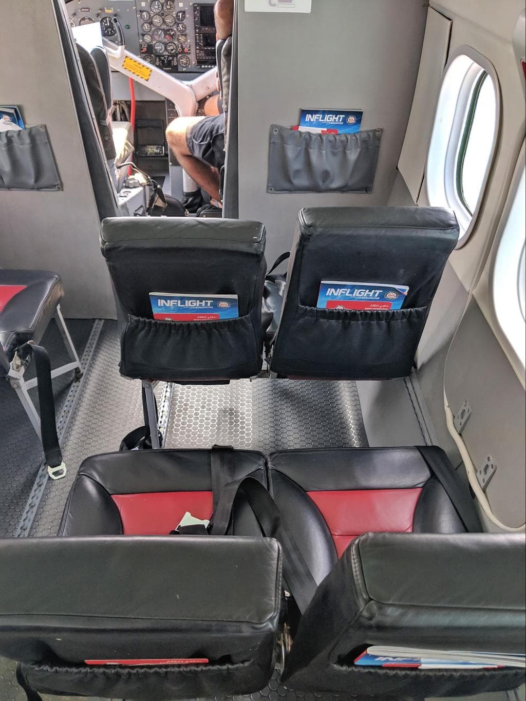 The seats inside a Maldivian seaplane