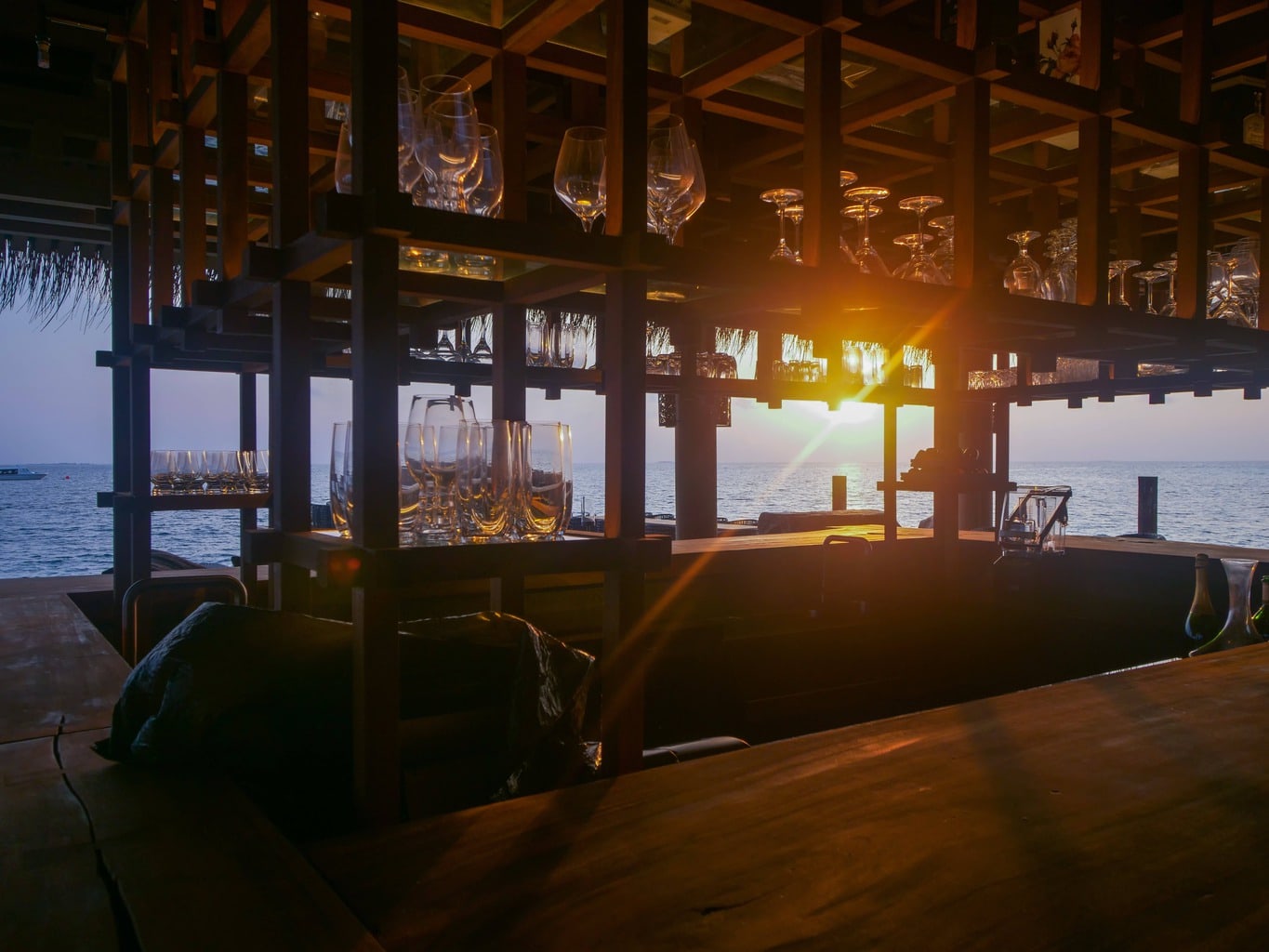 Saoke Restaurant at sunset in Joali Maldives