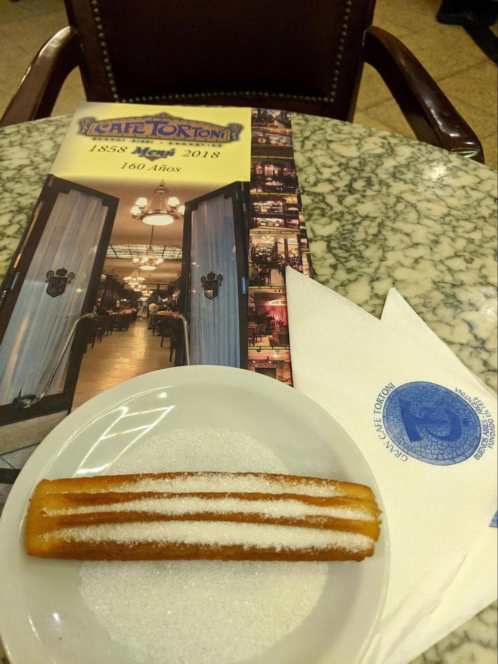 churros a cafe Tortoni-ban