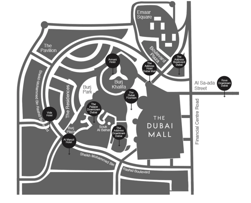 Details of the area from The Dubai Fountain website