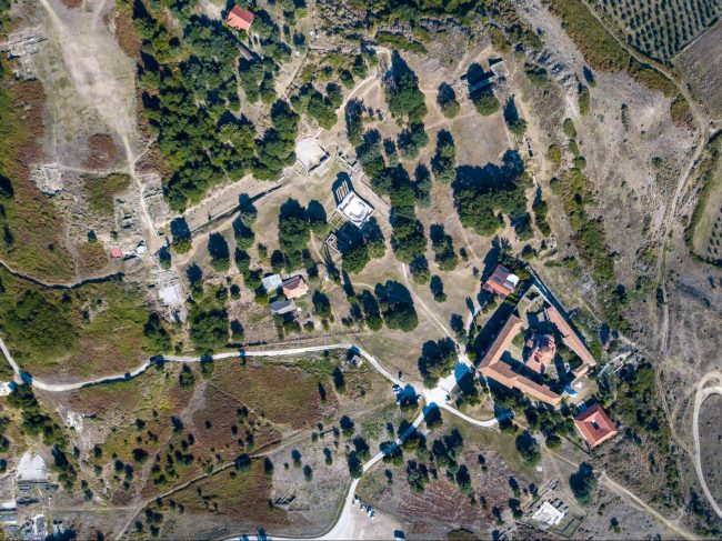 Apollonia Archeological Park drone shot