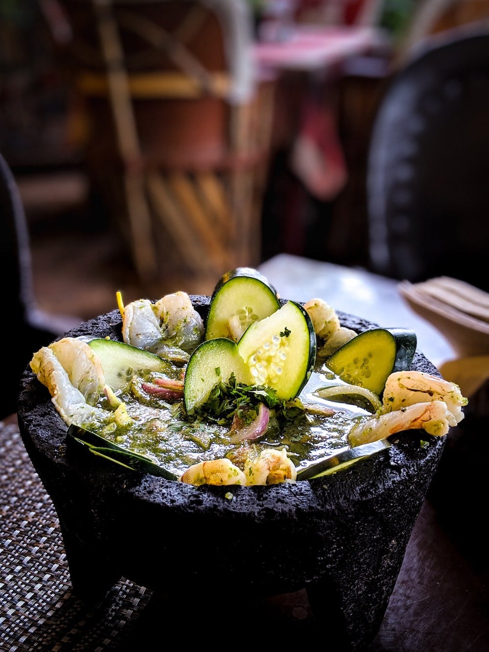 Molcajete is a dish that is served on a mortar