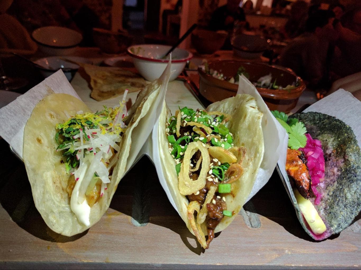 Typical wavy tray to serve tacos
