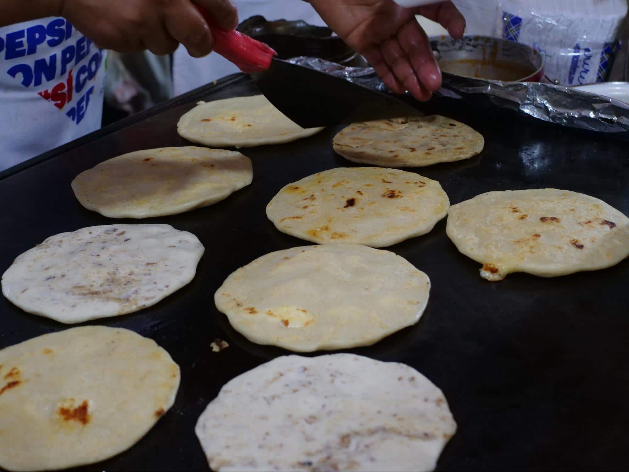 Pupusas, actually traditional Salvadorian food